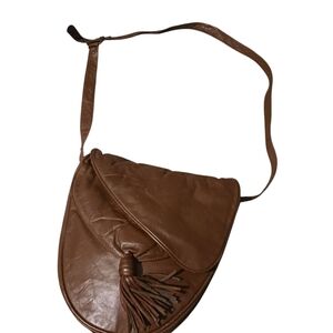 Morgan Taylor Brown Crossbody Bag with Tassel Accent